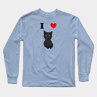 I Love Black Cats (Small Print) Long Sleeve T-Shirt